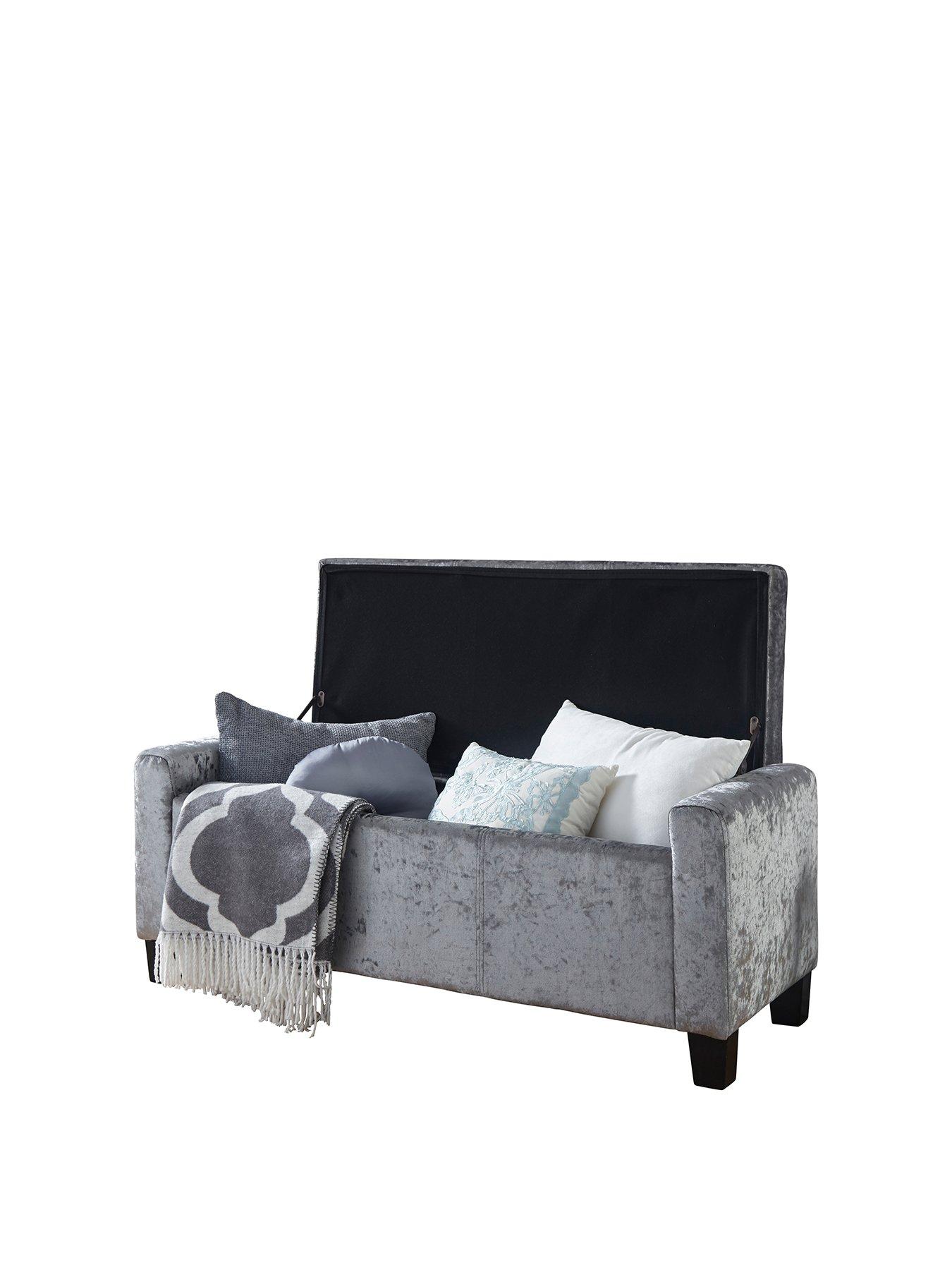 Verona crushed 2024 velvet ottoman