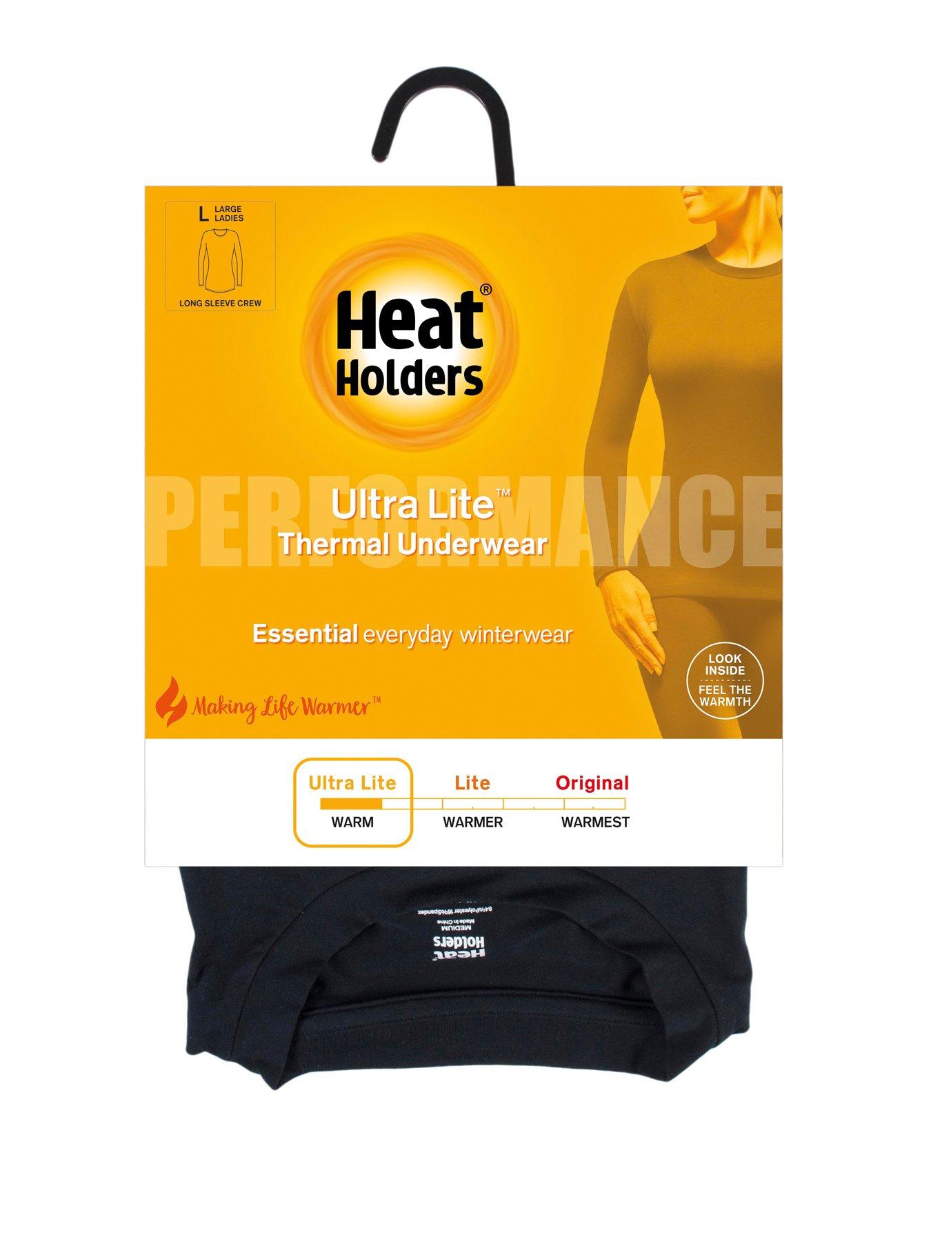 Ladies Lite Thermal Underwear Top - Black – Heat Holders