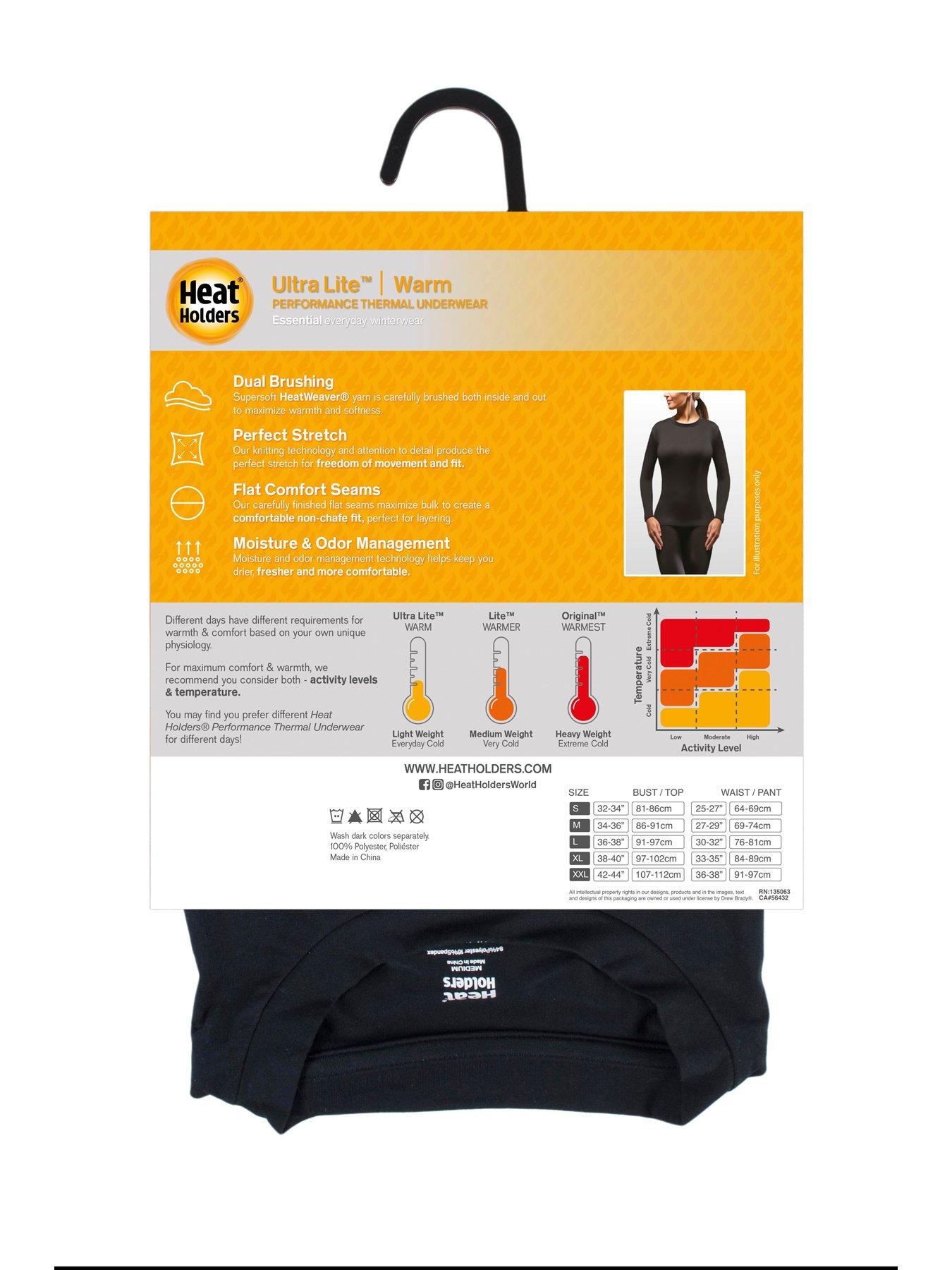 Image 2 of 2 of Heat Holders Thermal Baselayer Warm Crew Long Sleeve Top - Black