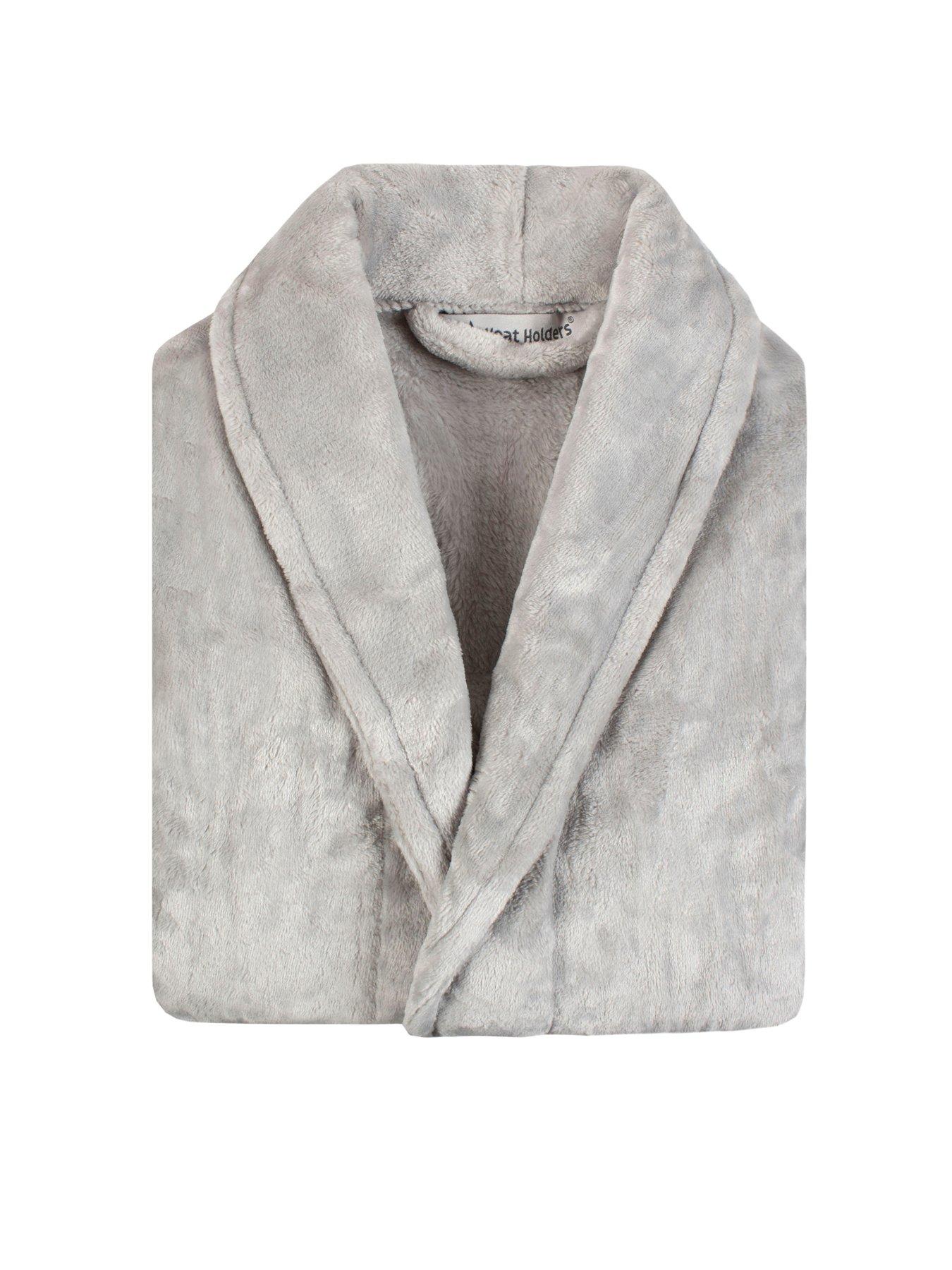 Image 2 of 3 of Heat Holders Fleece Dressing Gown - Ice Grey