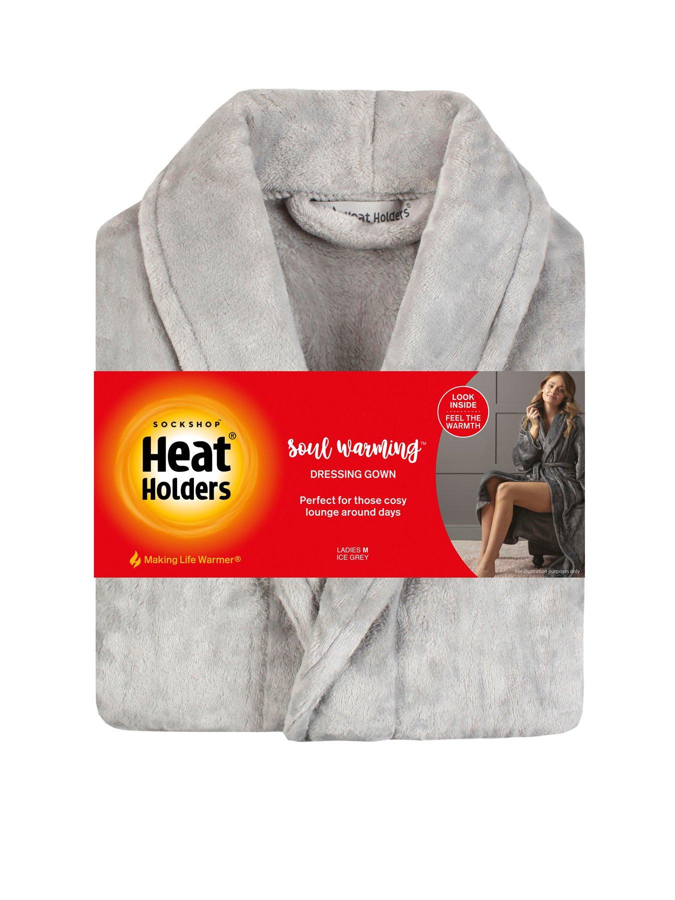 Image 3 of 3 of Heat Holders Fleece Dressing Gown - Ice Grey