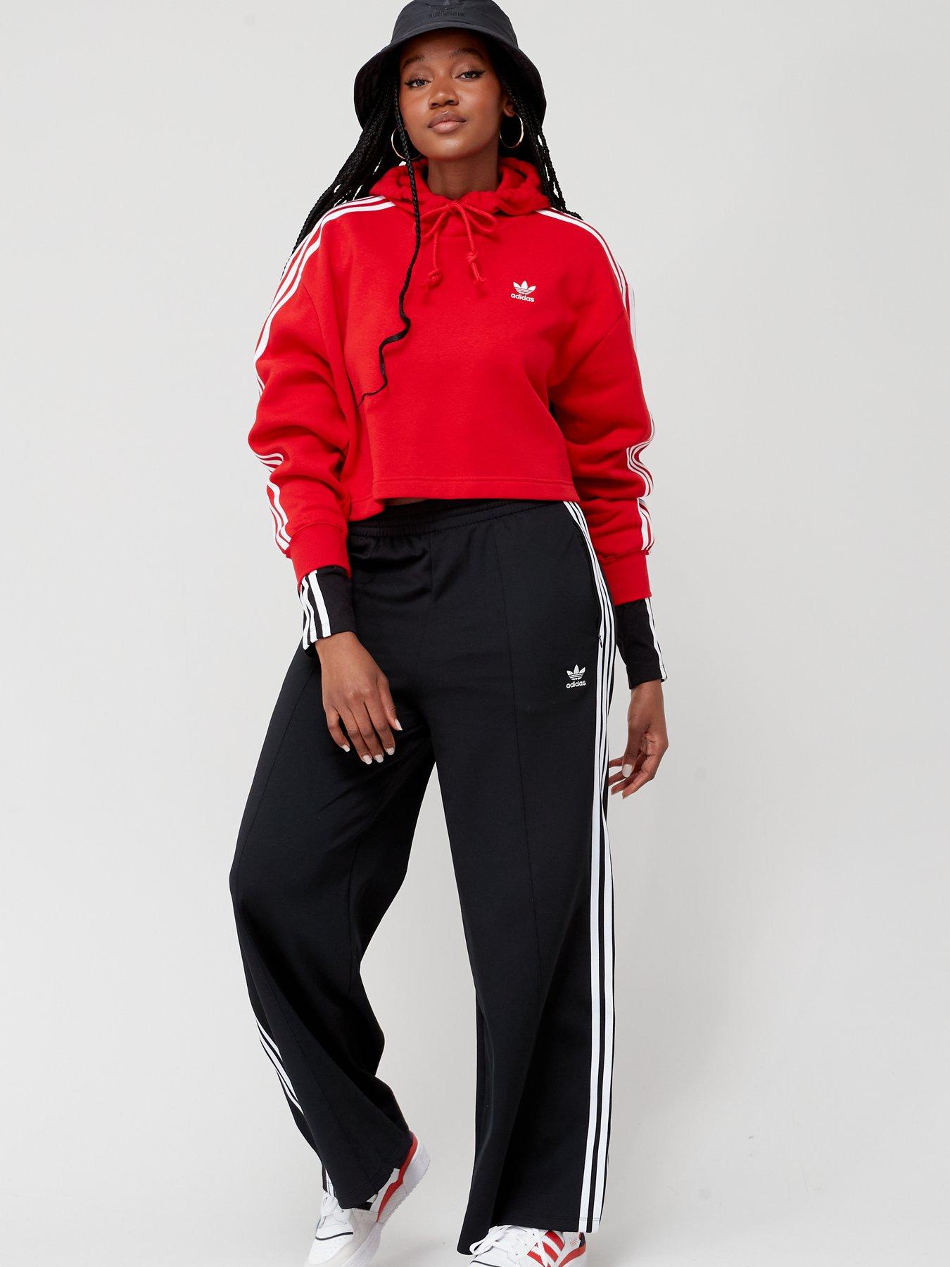 Adidas cropped outlet hoodie red