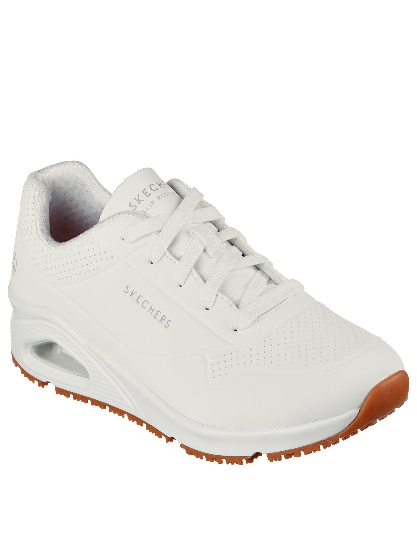undefined Uno Workwear Slip Resistant Lace Up Athletic Trainers - White