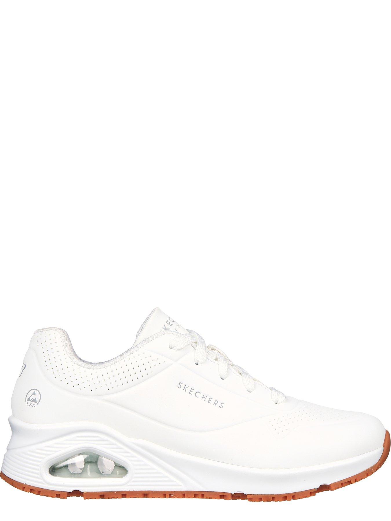 Image 2 of 4 of Skechers Workwear Uno Slip Resistant Lace Up Trainer - White
