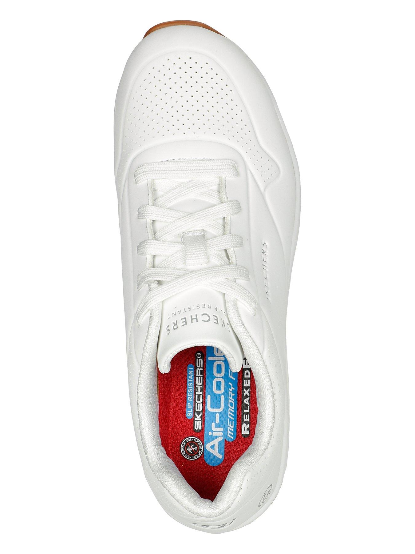 Image 3 of 4 of Skechers Workwear Uno Slip Resistant Lace Up Trainer - White