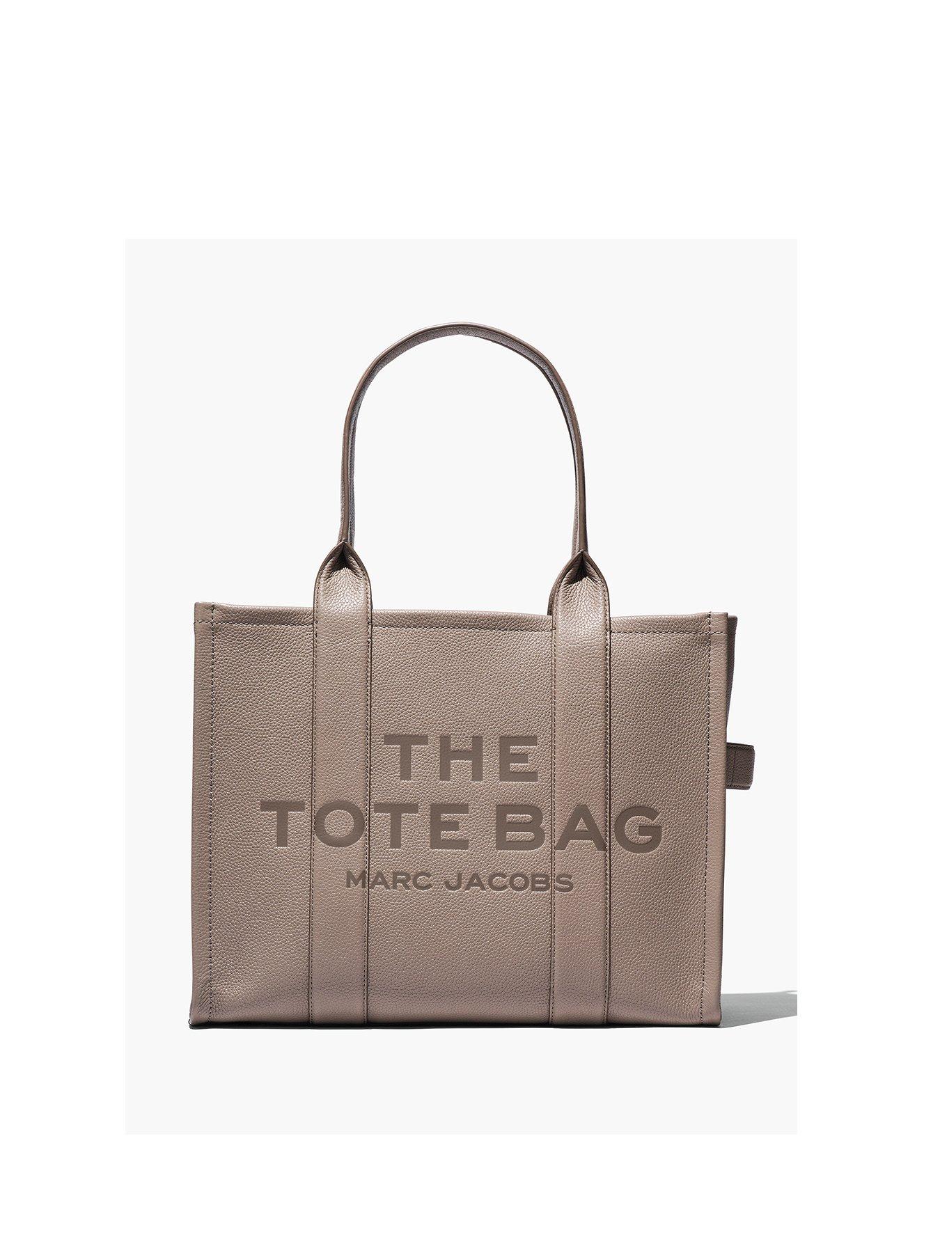 undefined The Large Leather Tote Bag - Cement