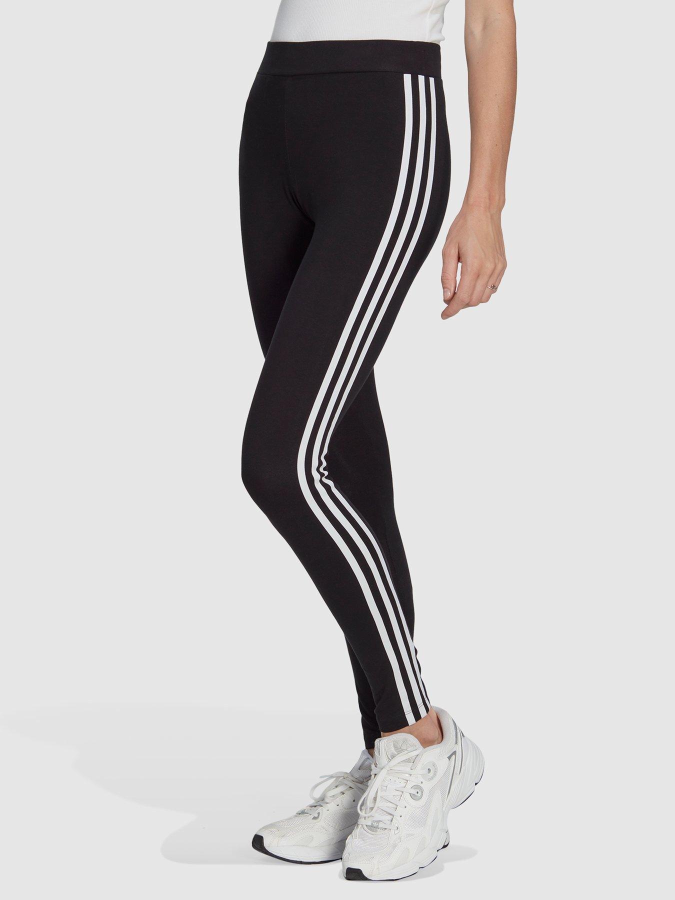 adidas Originals 3 Stripe Leggings - Black | Very.co.uk