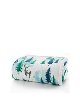 Product photograph of Deyongs Mountain Stag Christmas Throw - Multi from very.co.uk
