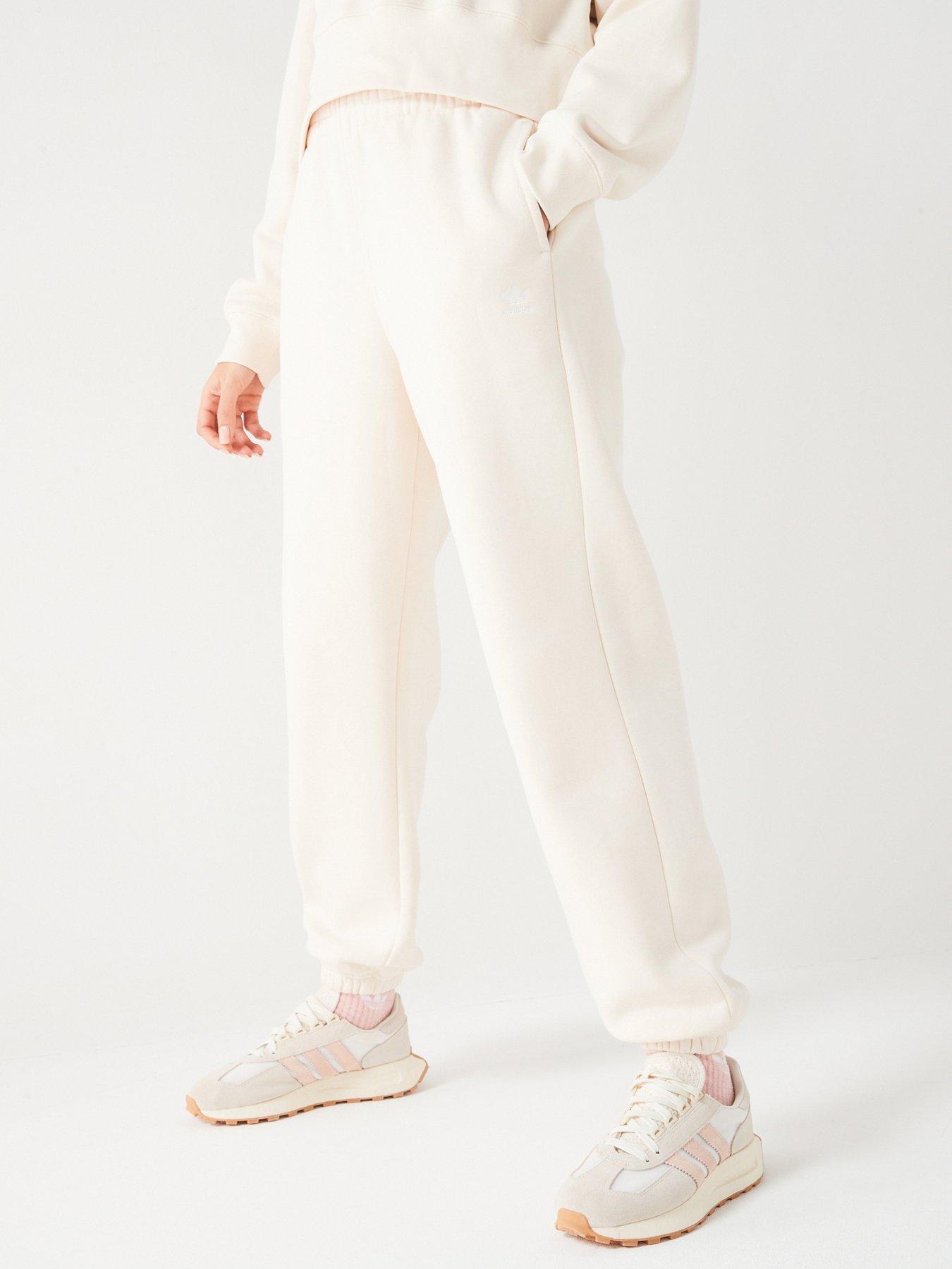 adidas Originals Womens Trefoil Joggers - White, Off White, Size L, Women