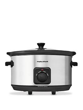 morphy richards 6.5l 461013 slow cooker - brushed stainless steel