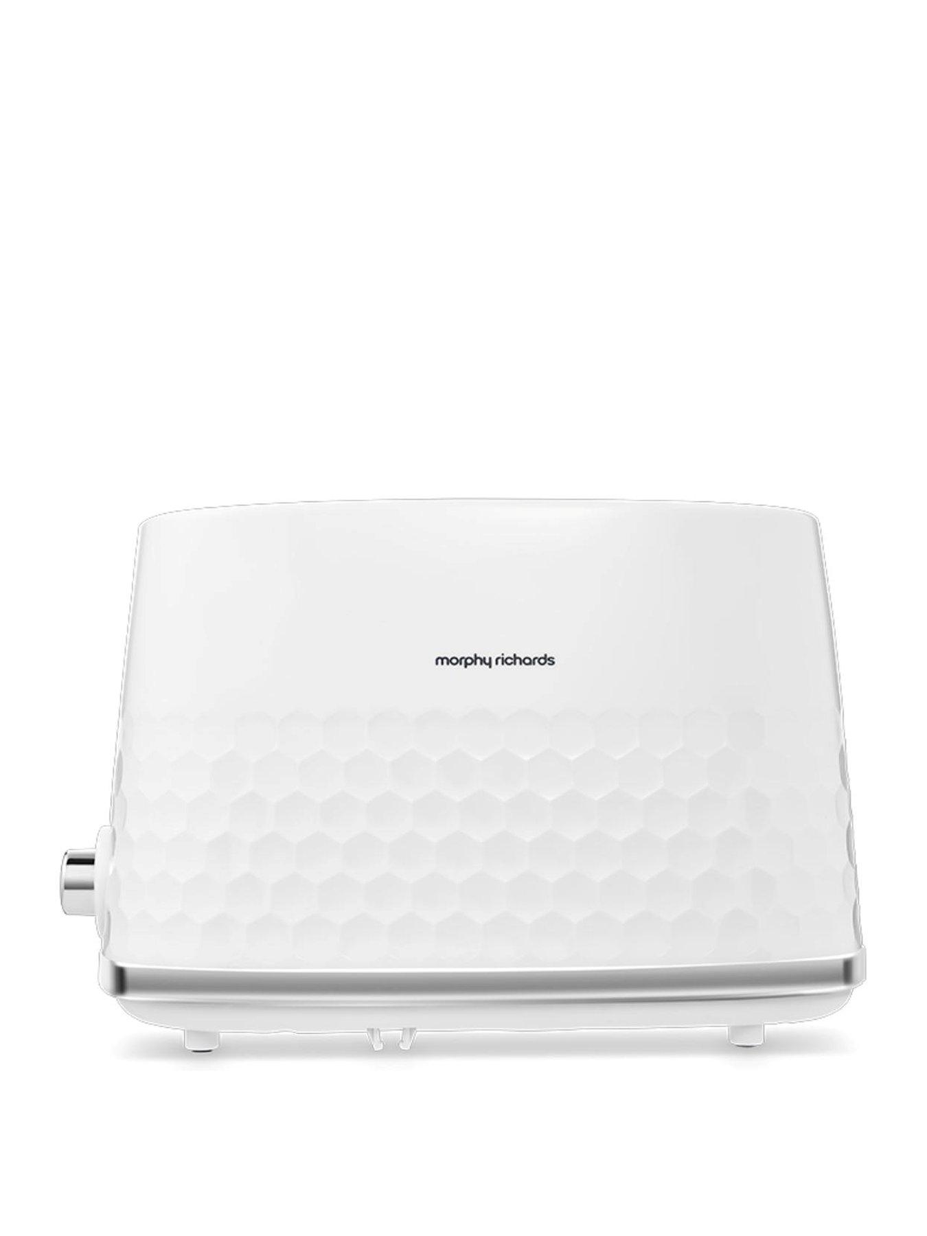 Product photograph of Morphy Richards Hive 220034 2-slice Toaster - White from very.co.uk