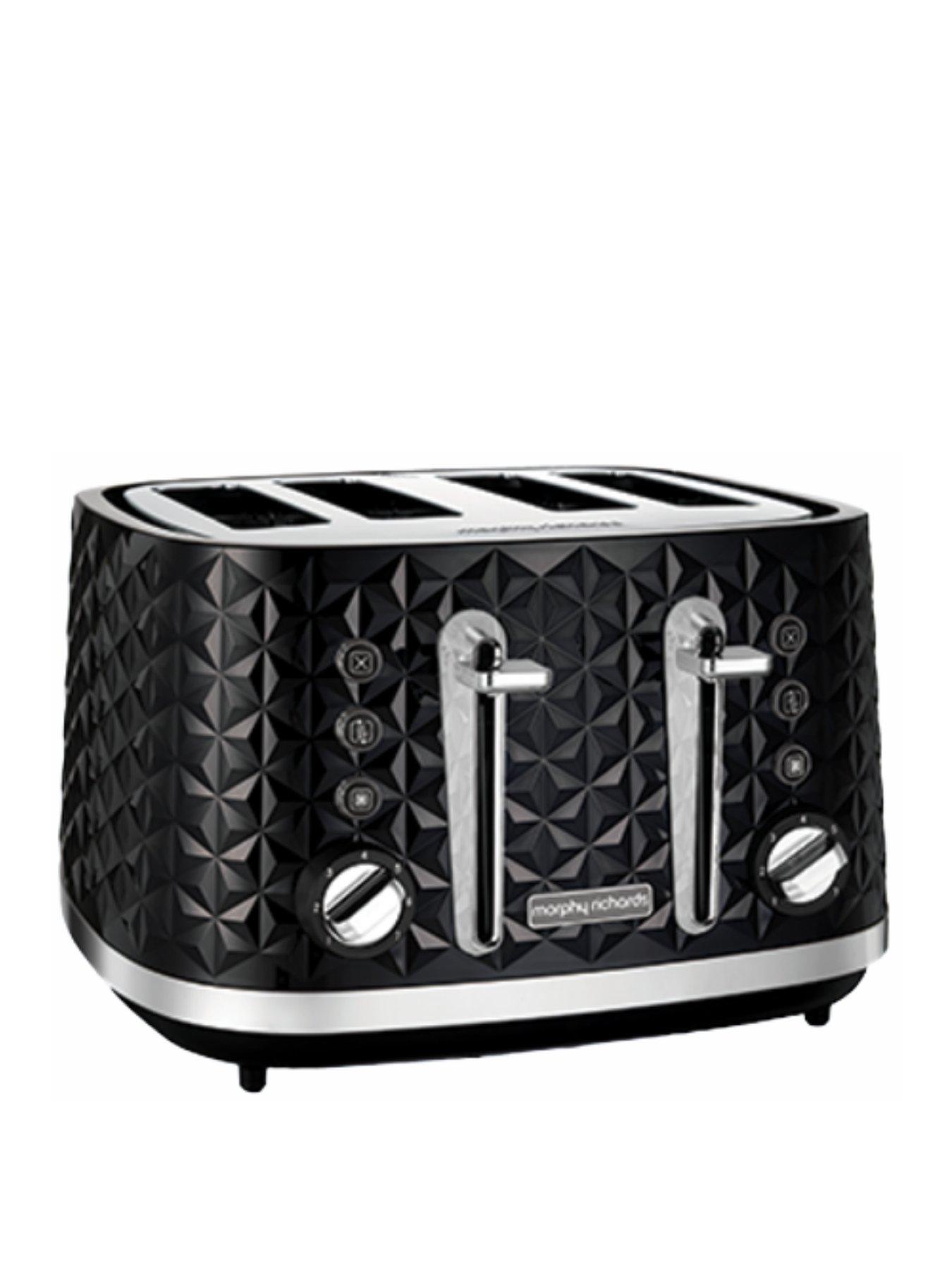 Product photograph of Morphy Richards Vector 248131 4-slice Toaster - Black from very.co.uk