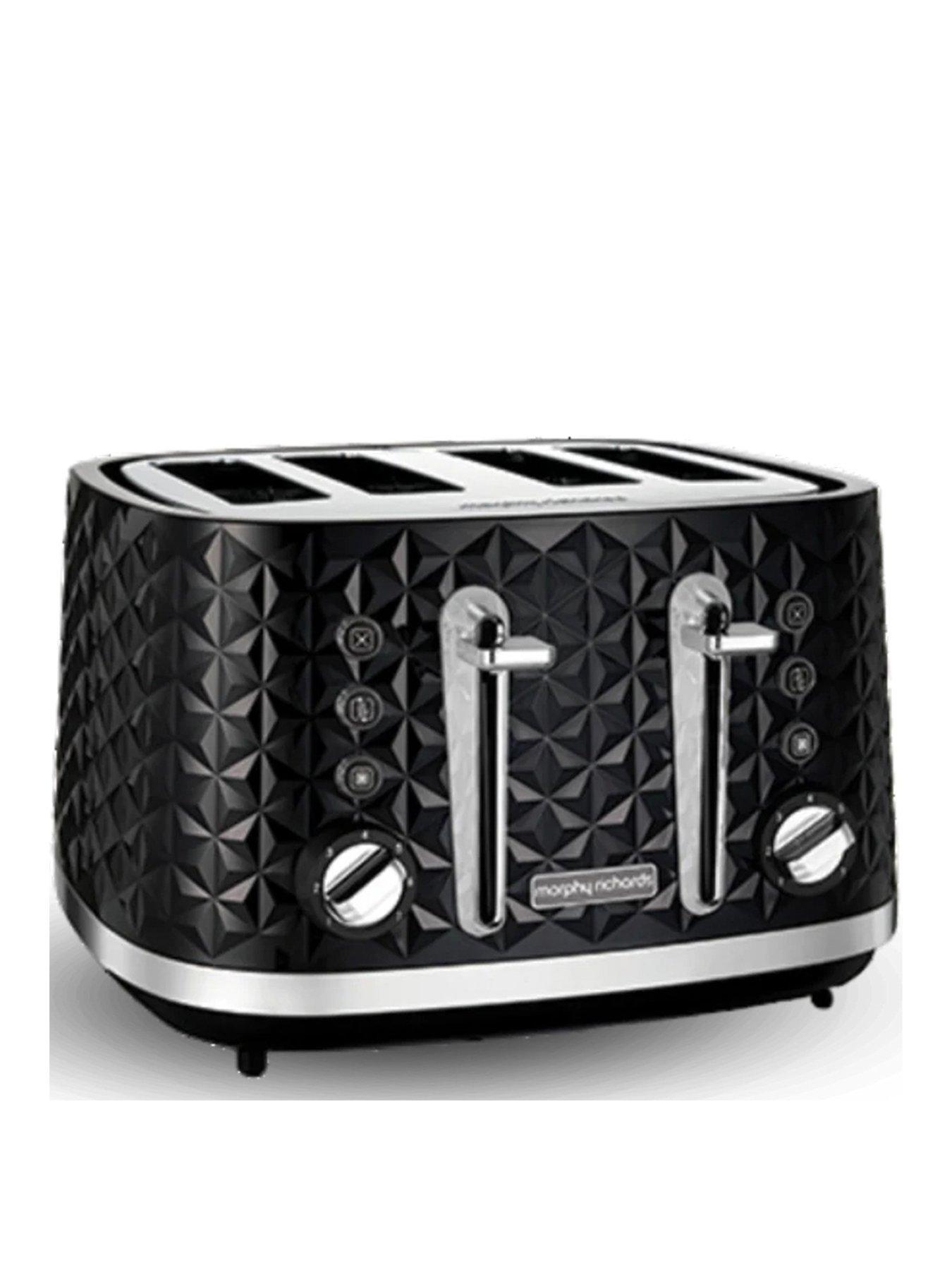 Product photograph of Morphy Richards Vector 248131 4-slice Toaster - Black from very.co.uk