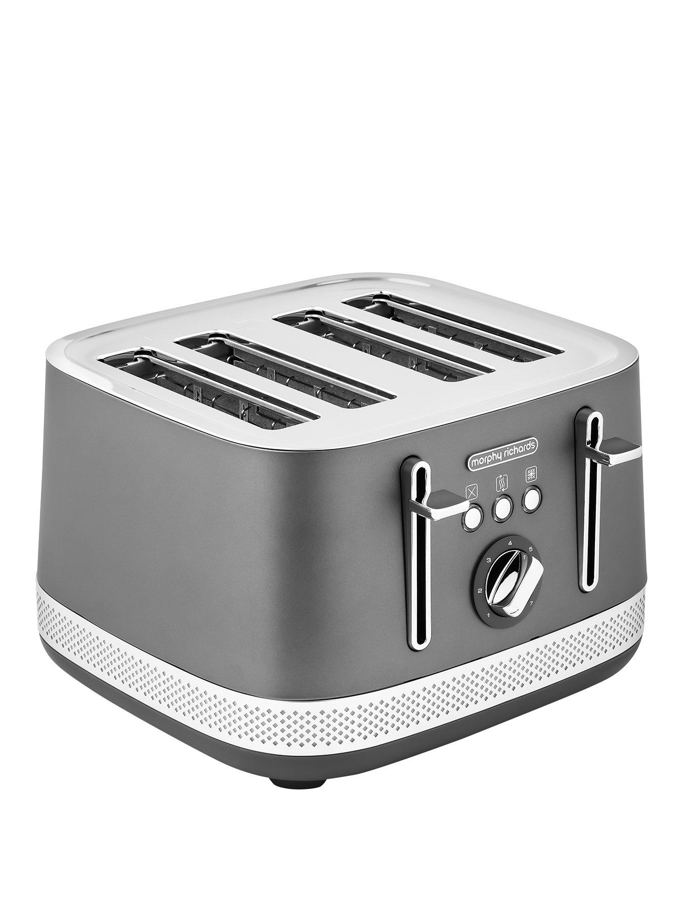 Product photograph of Morphy Richards Illumination 248022 4 Slice Toaster - Titanium from very.co.uk