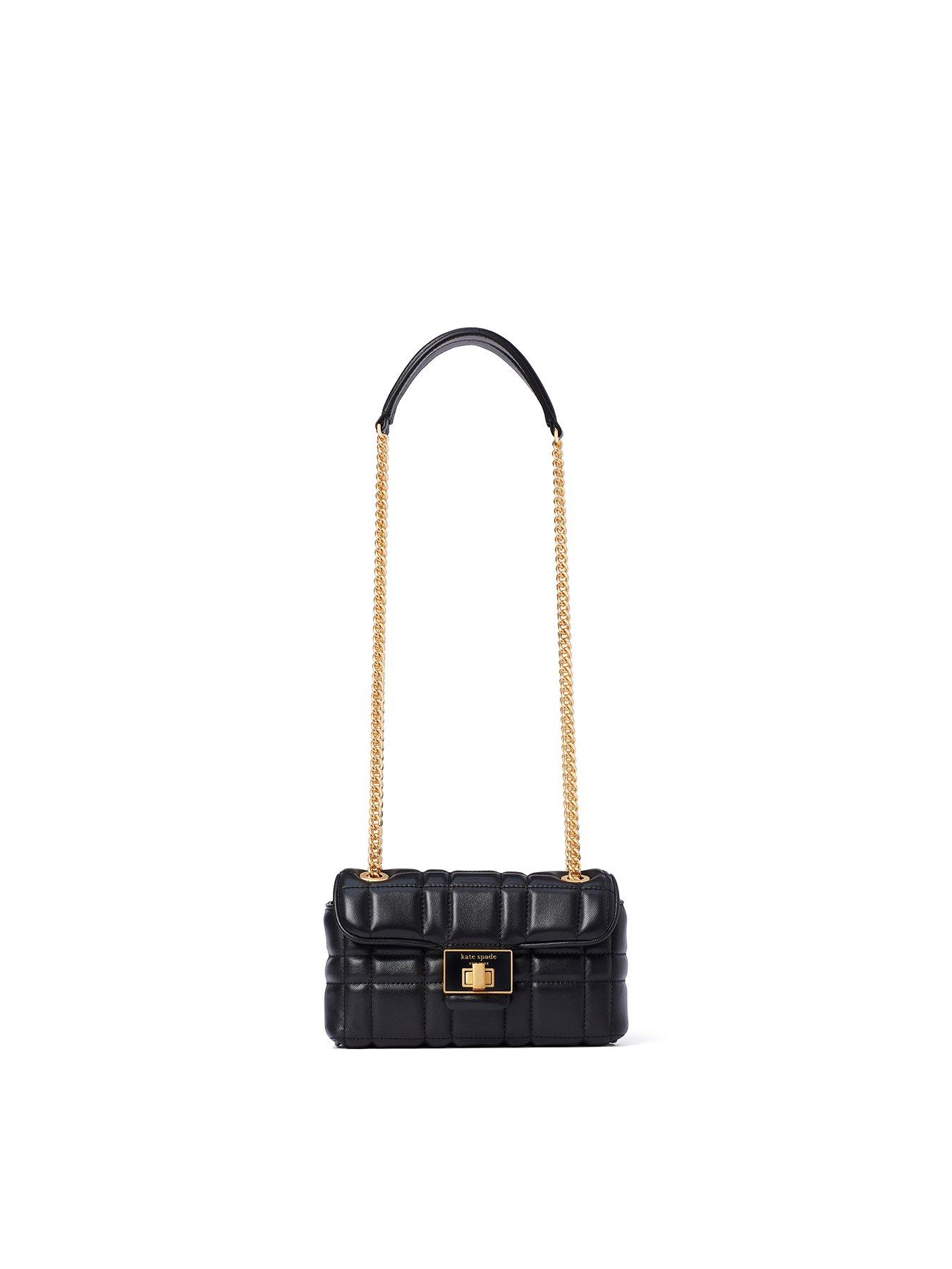 Kate Spade New York Evelyn Quilted Small Crossbody Bag With Chain - Black |  