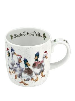 Product photograph of Royal Worcester Wrendale Duck The Halls Christmas Mug from very.co.uk
