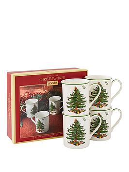 Product photograph of Royal Worcester Set Of 4 Christmas Tree Mugs from very.co.uk