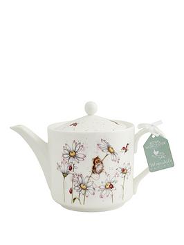 Product photograph of Royal Worcester Wrendale Mouse And Flower Teapot from very.co.uk