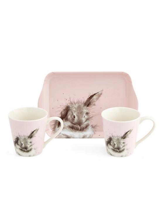 stillFront image of royal-worcester-wrendale-bathtime-bunny-mug-and-tray-set