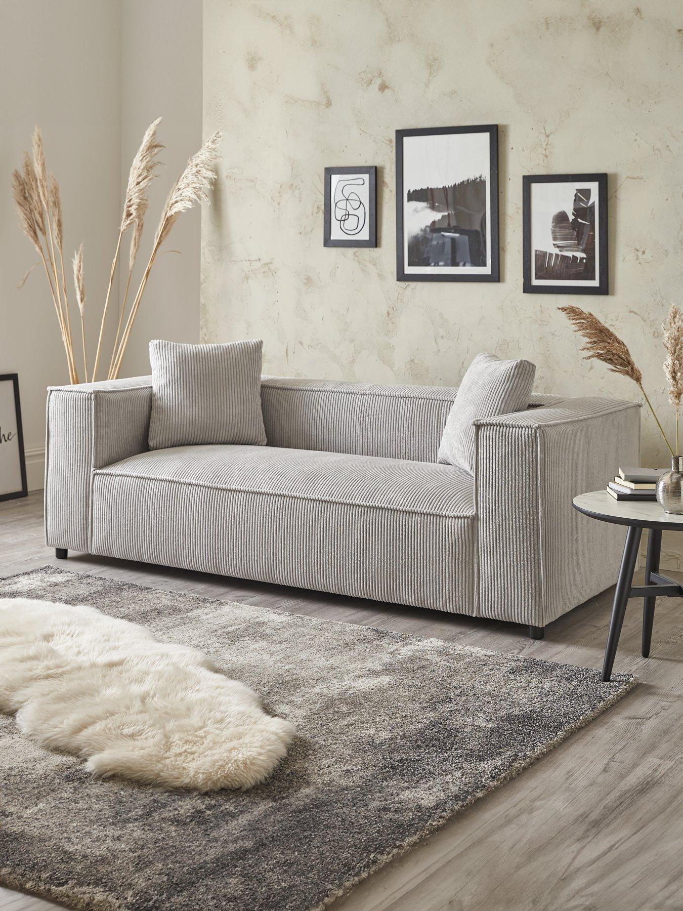 Product photograph of Very Home Charley Jumbo Cord 3 Seater Sofa from very.co.uk