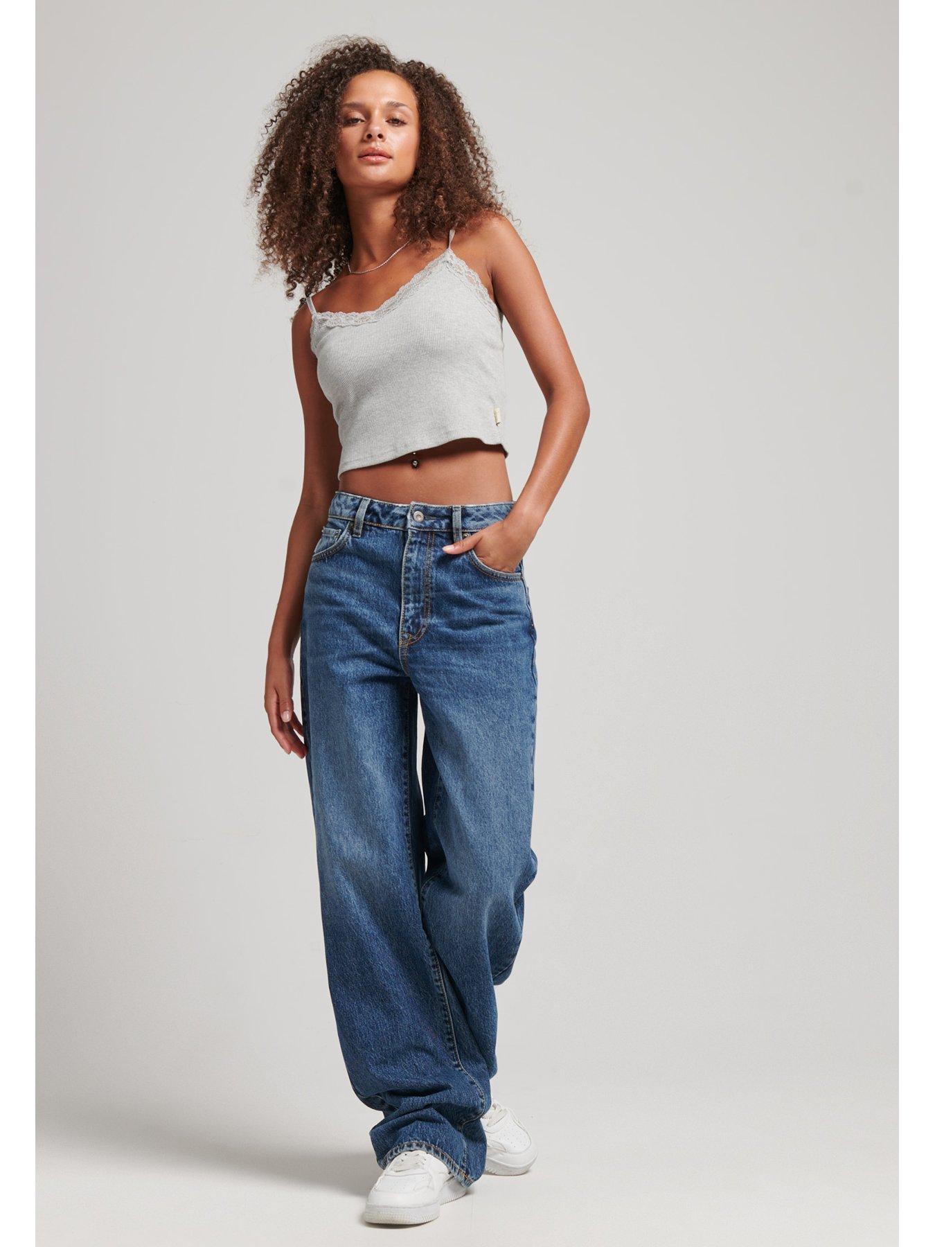 Superdry Vintage Wide Leg Jean - Blue