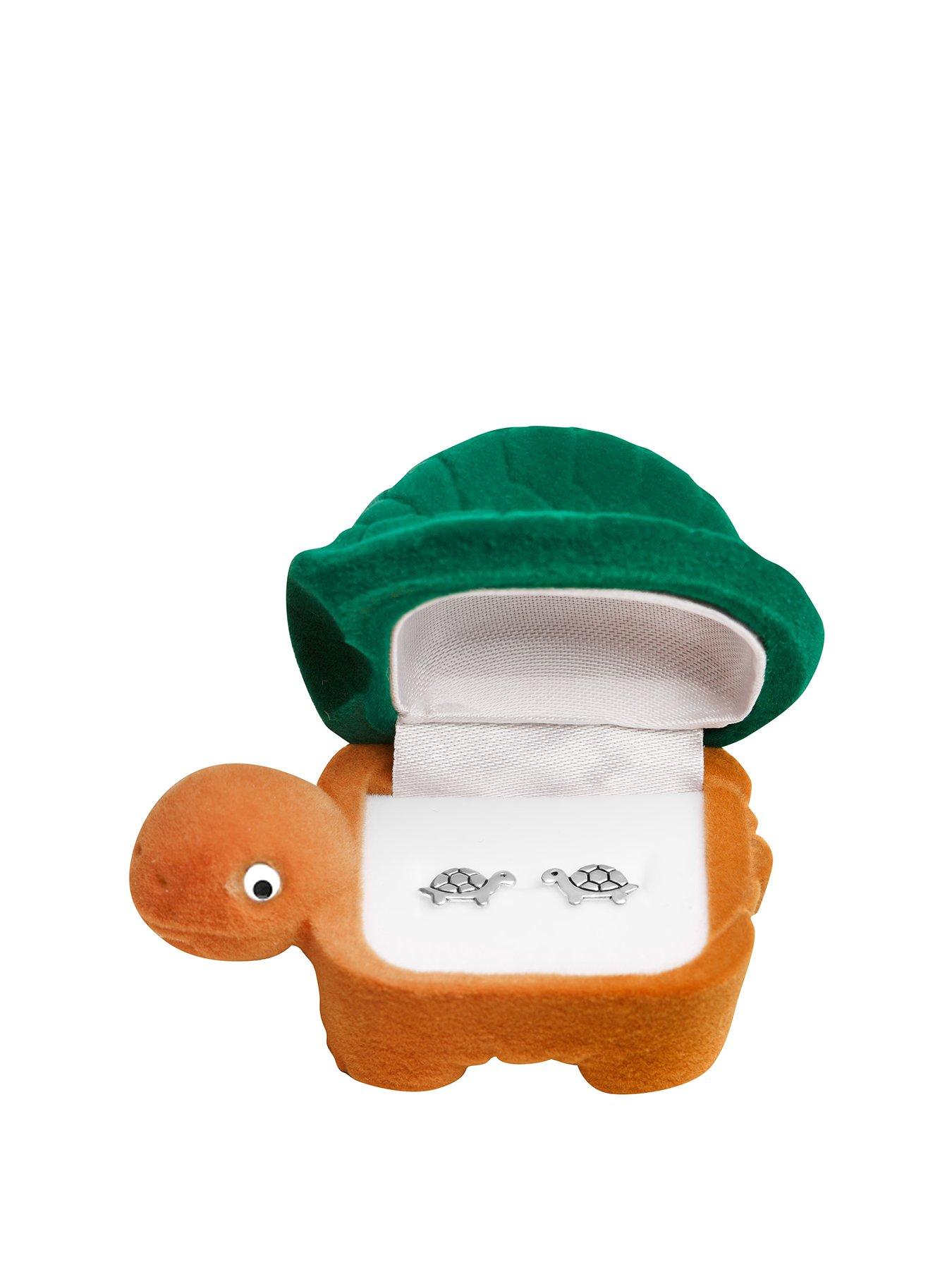 undefined Sterling Silver Tortoise Stud Earrings with a Novelty Gift Box