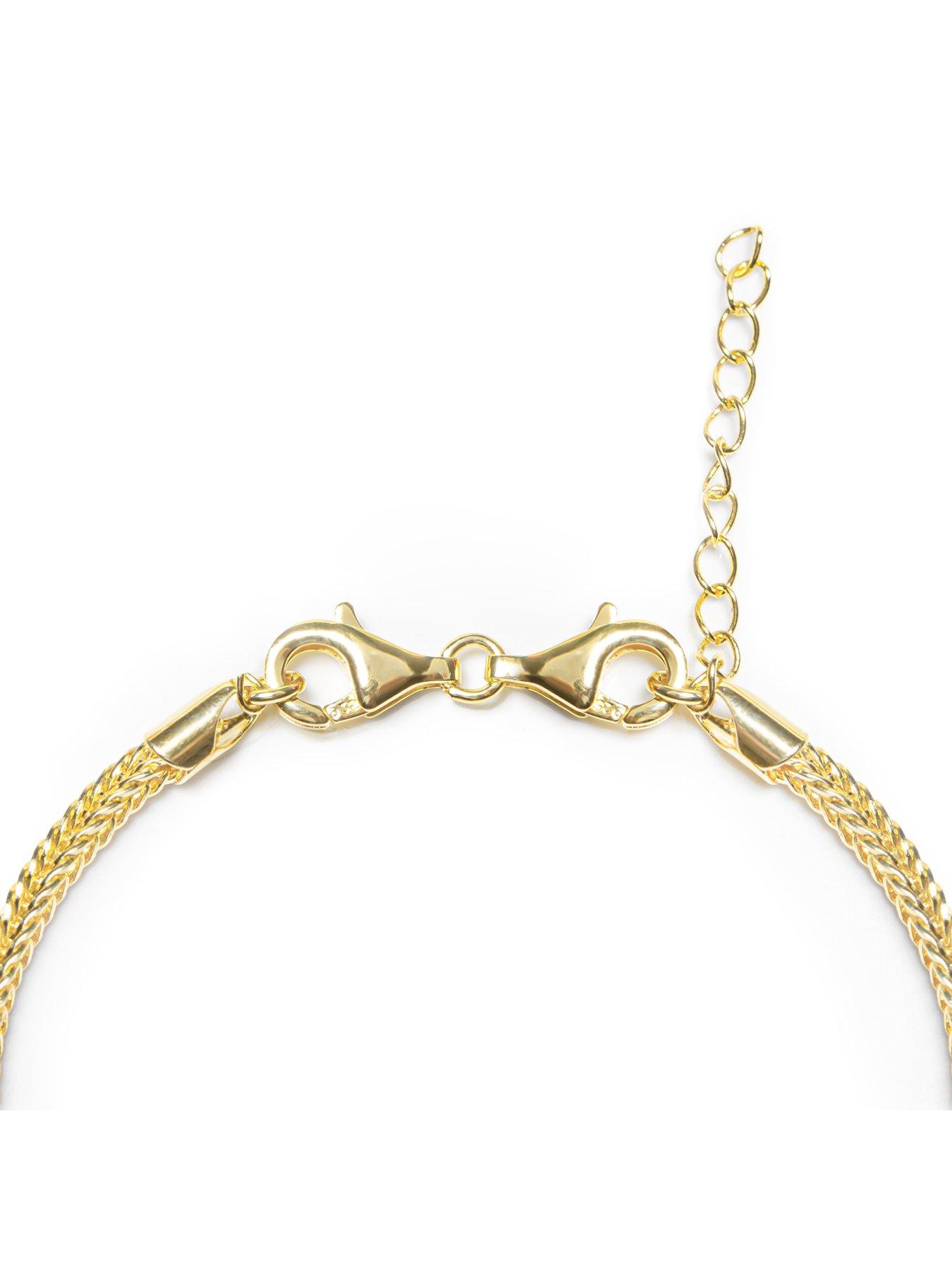 Image 5 of 6 of The Love Collection 18ct Gold Plated Sterling Silver Charm Bracelet with 2 Charms