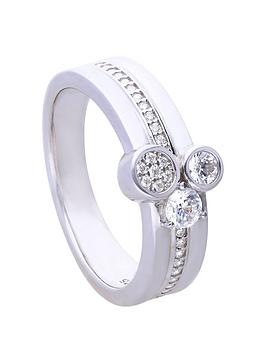 the love silver collection diamondfire sterling silver multi band pave ring with triple stones, silver, size l, women