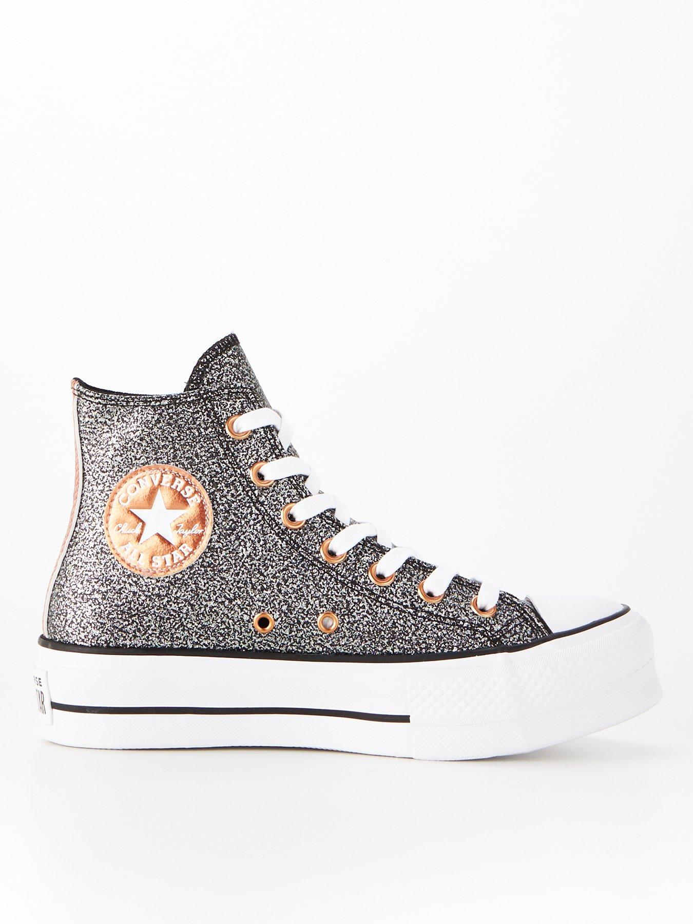 CONVERSE Chuck Taylor All Star Lift Platform Metallic Glitter Black