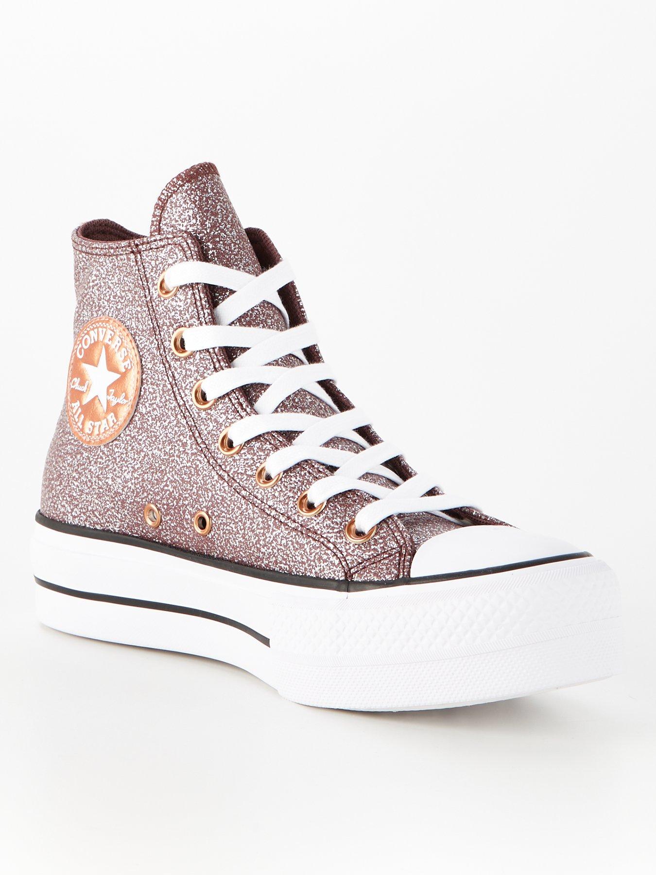 Converse Chuck Taylor All Star Lift Platform Metallic Glitter Dark Red Very