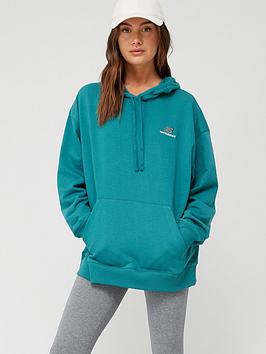 new balance uni-ssentials french terry hoodie - green, green, size xl-xxl, women