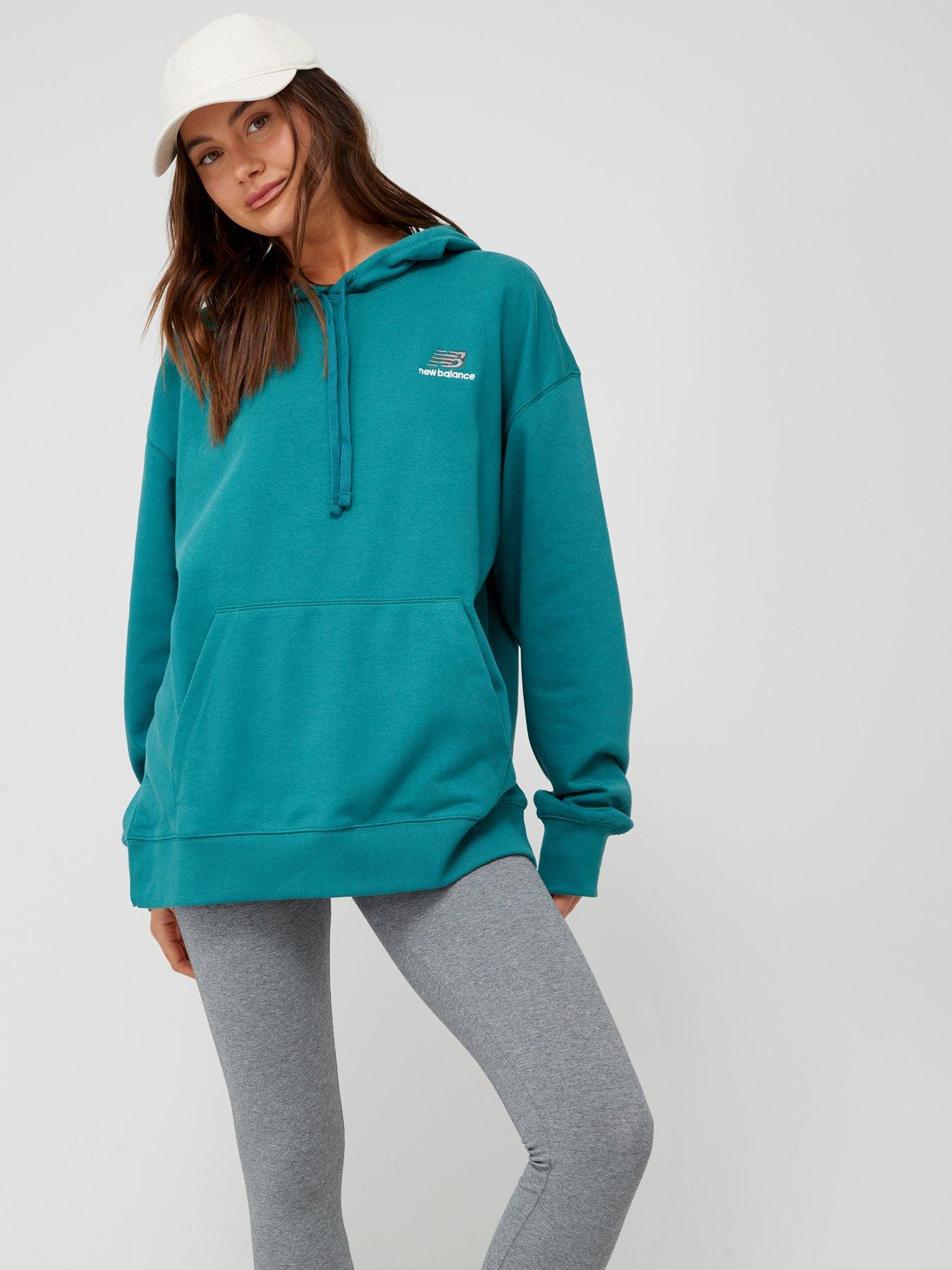 New Balance Uni-ssentials French Terry Hoodie - Green | Very.co.uk 