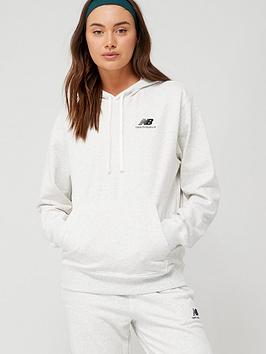 new balance uni-ssentials french terry hoodie - off white