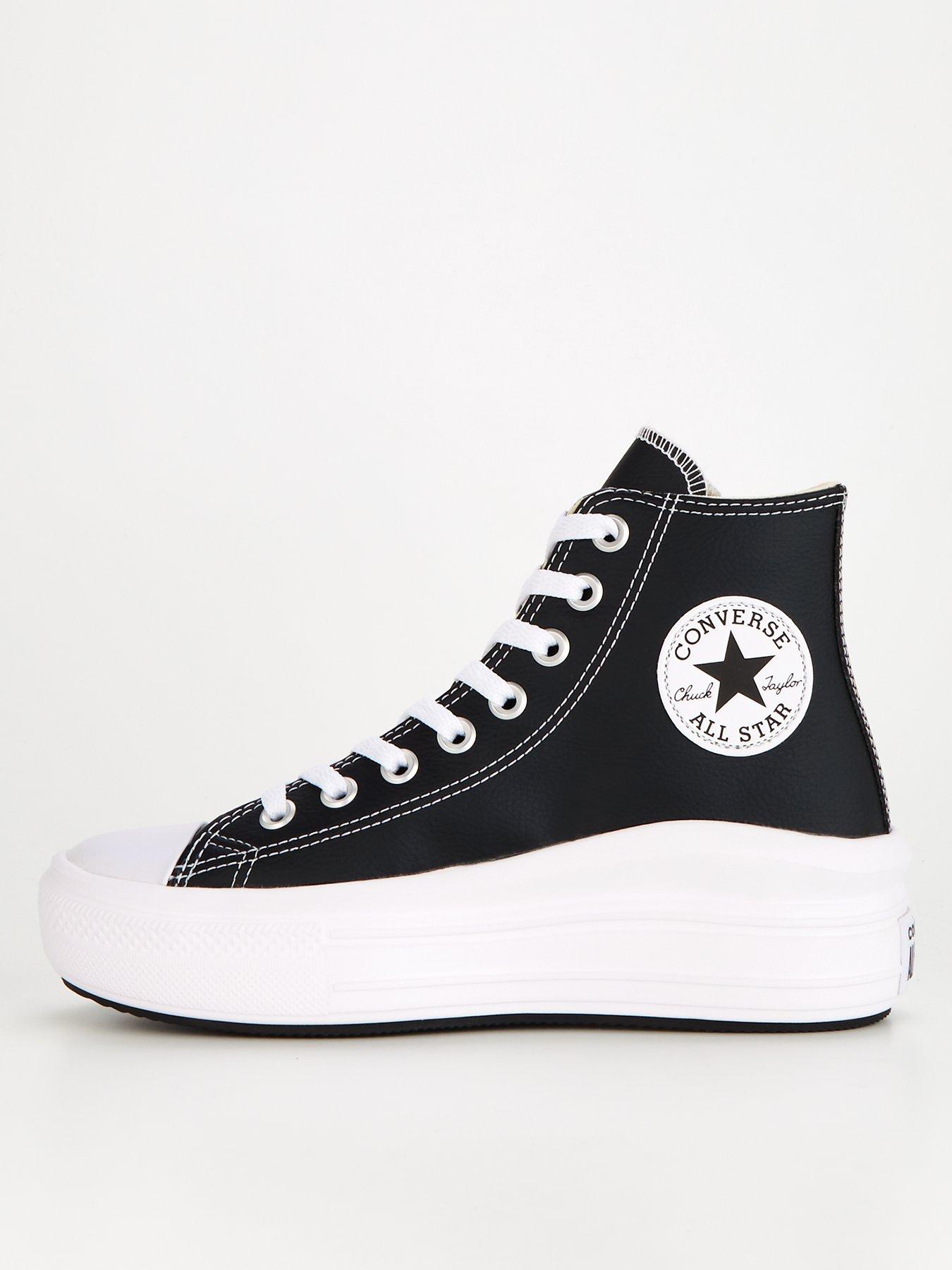 Converse full deals black leather