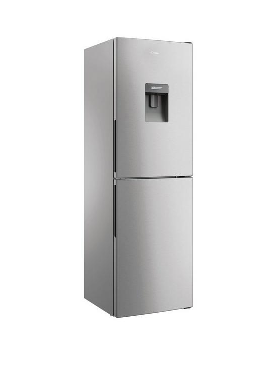 front image of candy-cct3l517fwsk-55cm-freestanding-fridge-freezer-water-dispenser--nbspsilver