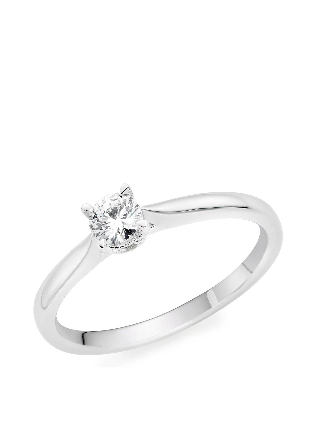 Beaverbrooks 9ct White Gold Solitaire Diamond Ring
