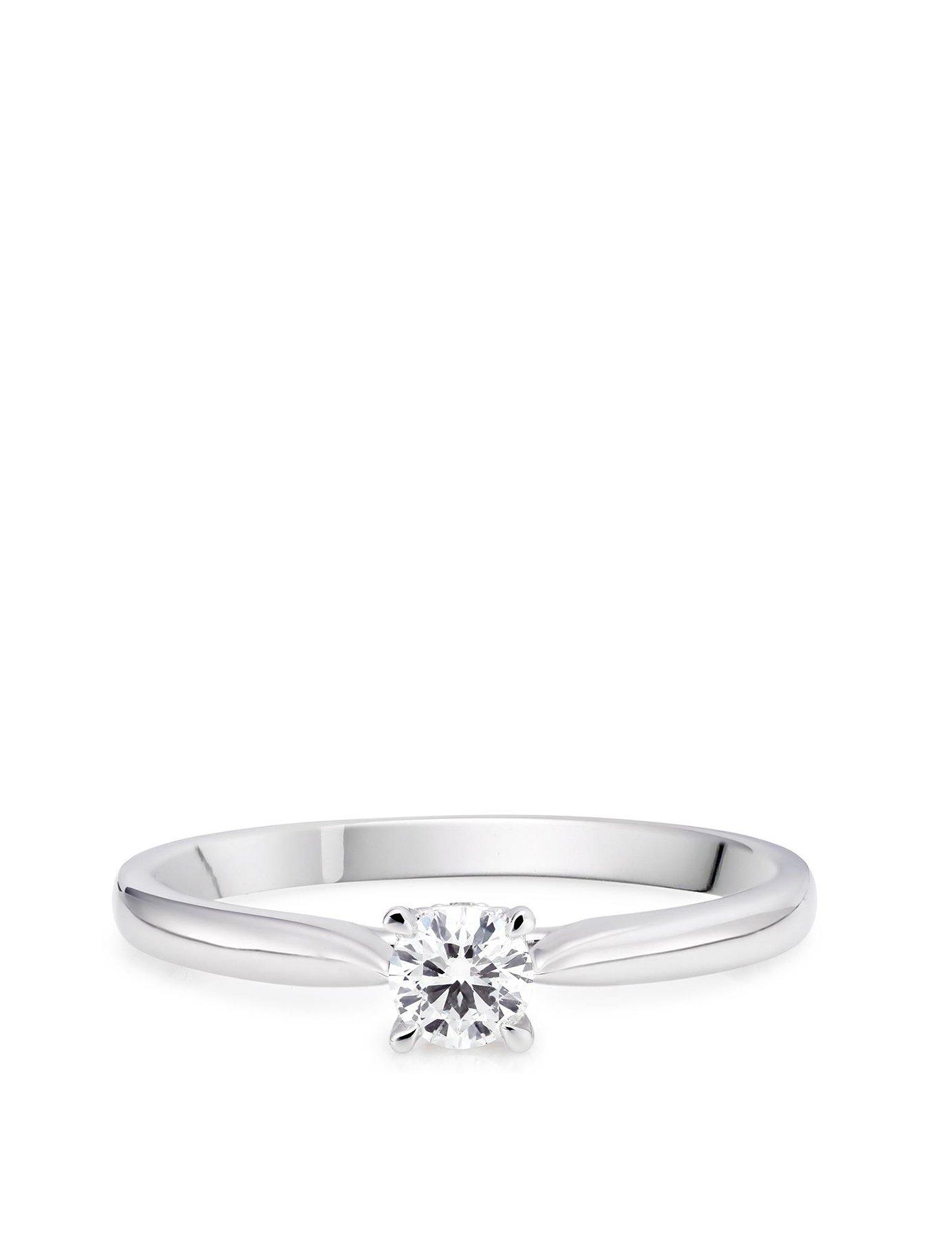 Image 2 of 5 of Beaverbrooks 9ct White Gold Solitaire Diamond Ring