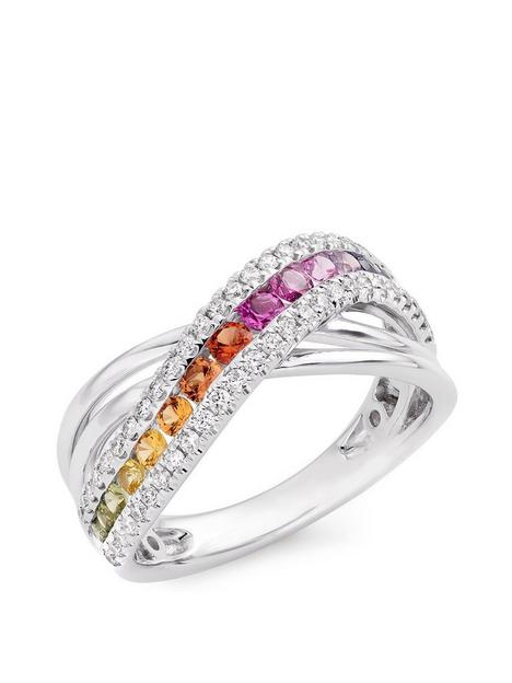 beaverbrooks-18ct-white-gold-diamond-sapphire-rainbow-ring
