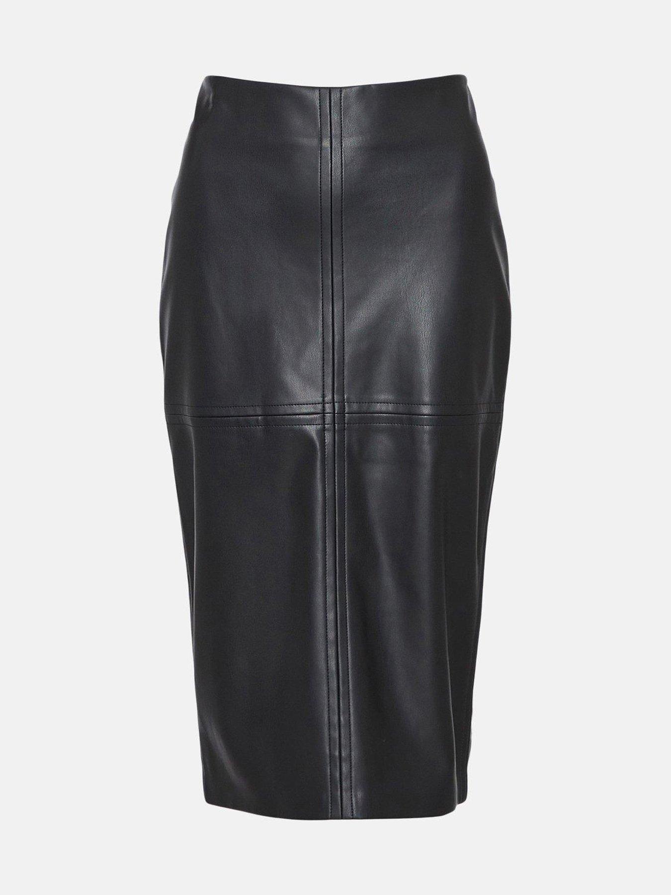 Faux leather 2024 pencil skirt warehouse