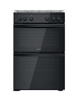 indesit id67g0mmbuk double oven gas cooker