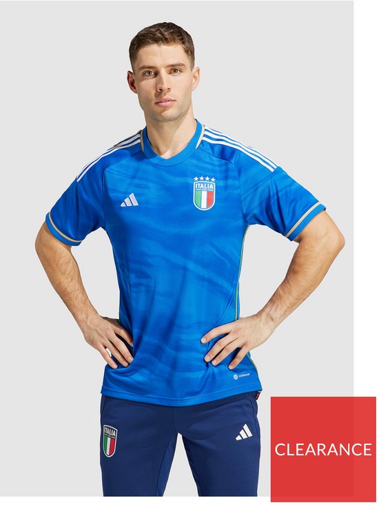 front image of adidas-italy-mens-replica-home-shirt-blue