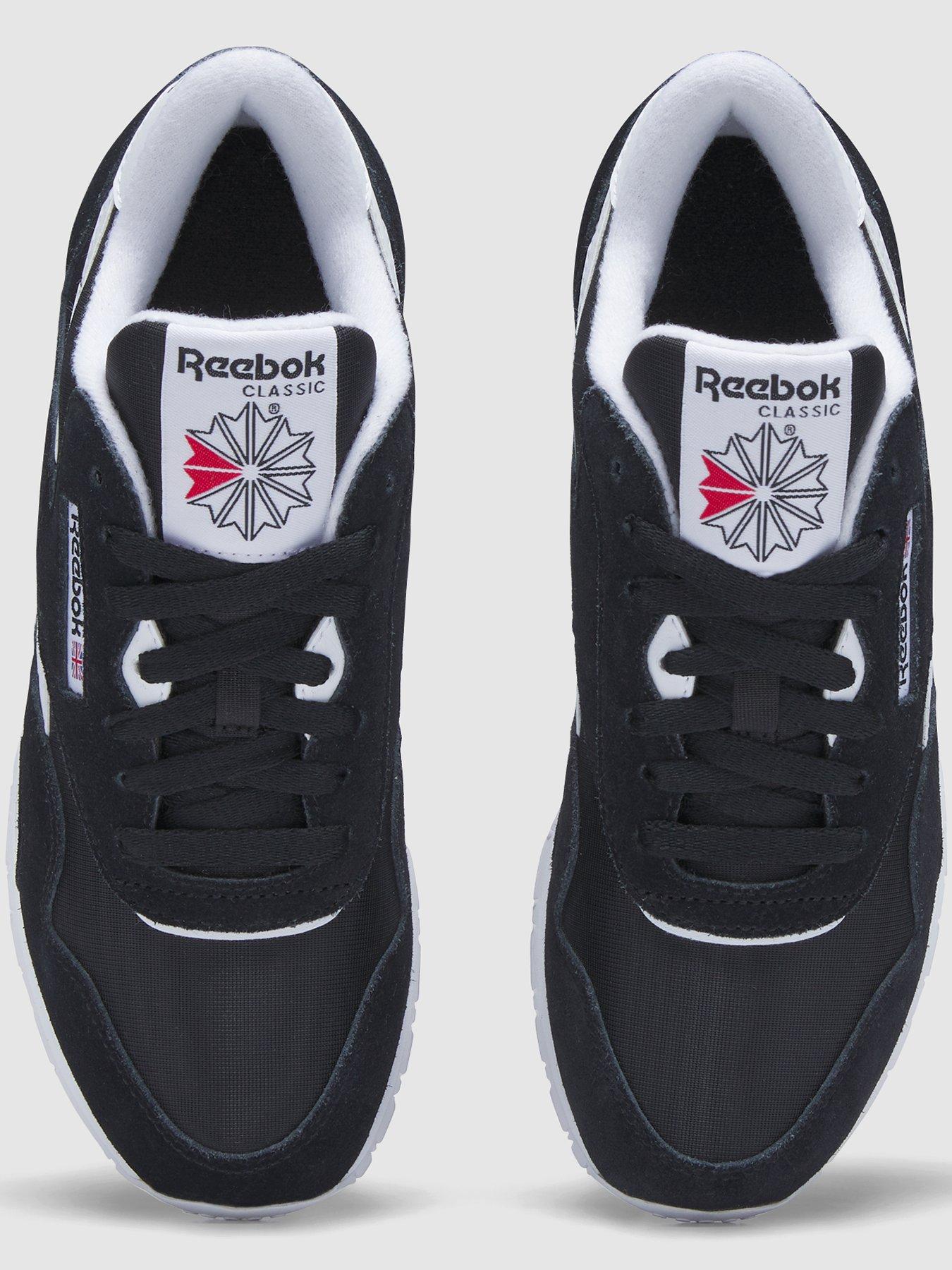 Reebok Classic Nylon Trainers Black White Very