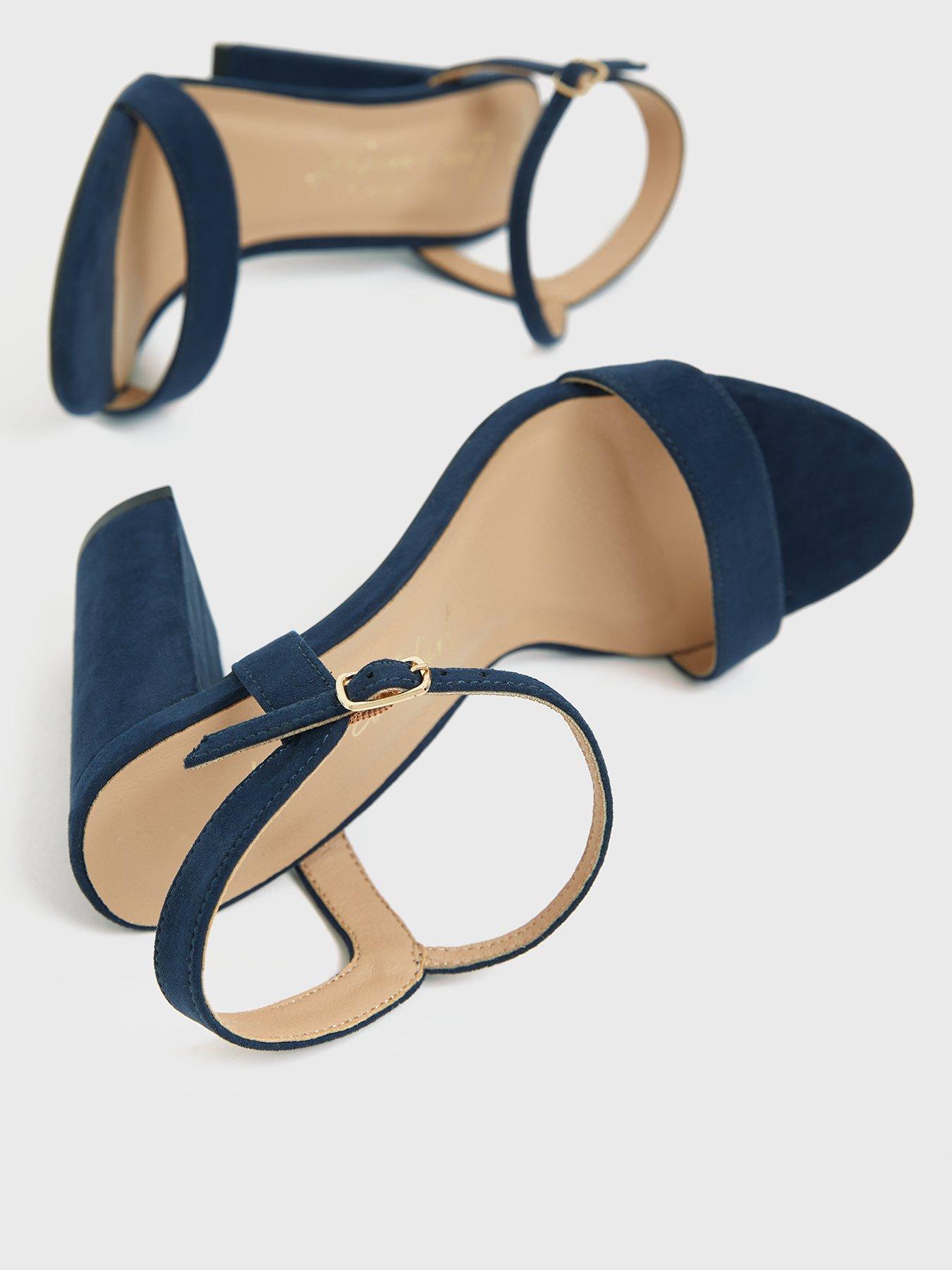 Navy heeled sandals outlet new look