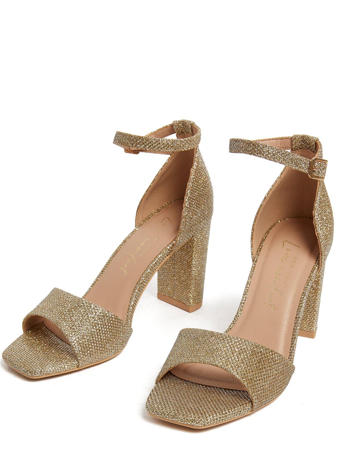 New look shimmer on sale block heel sandal