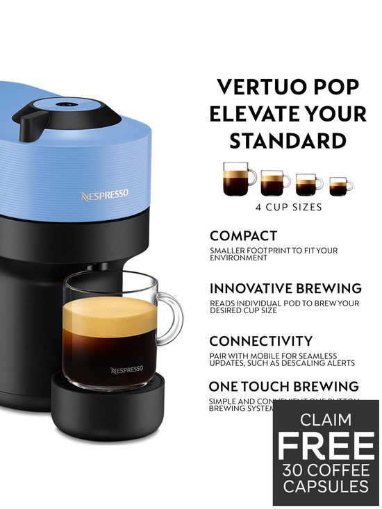 stillFront image of nespresso-vertuo-pop-11731-coffee-machine-by-magimix-pacific-blue
