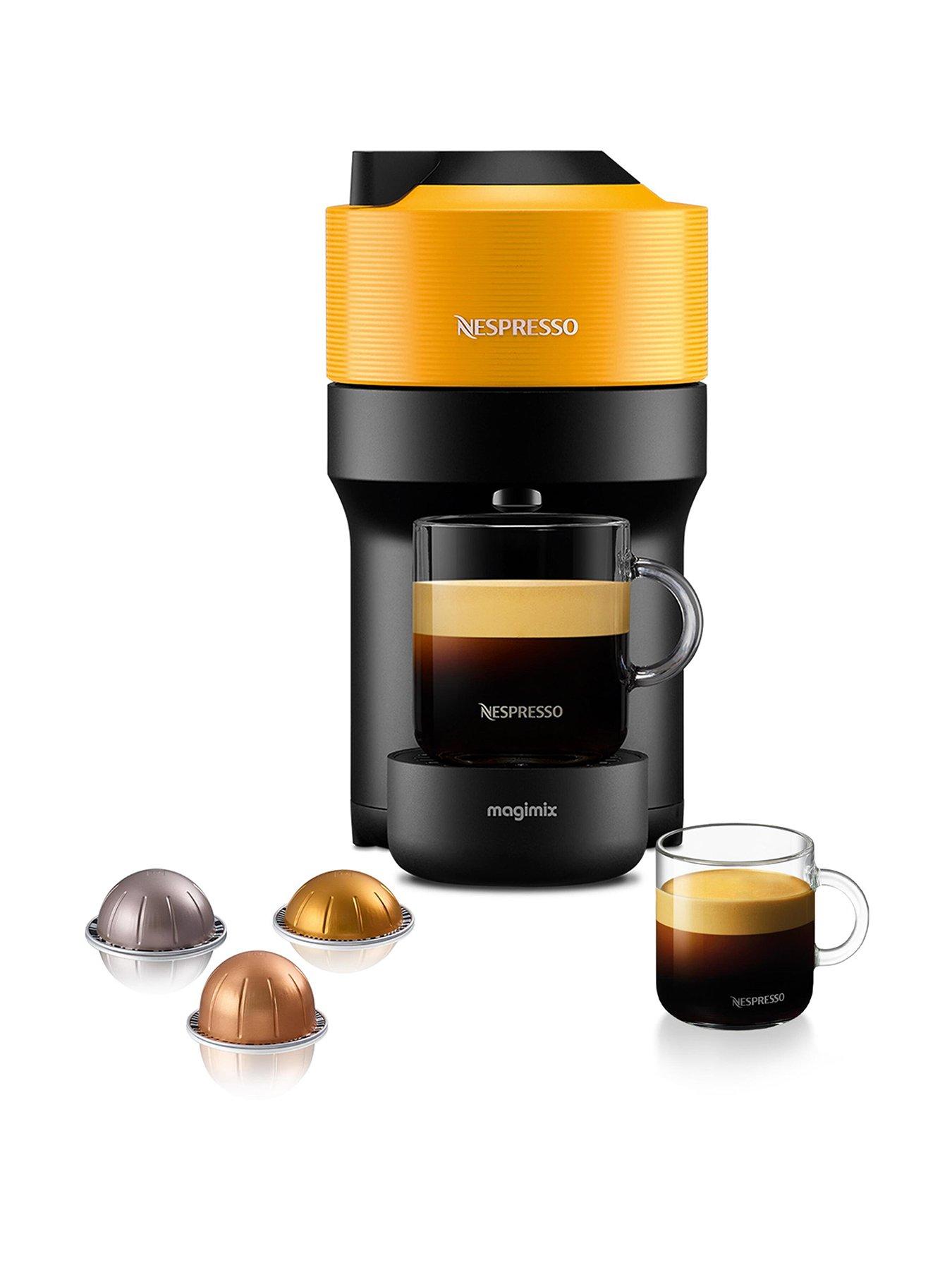 Product photograph of Nespresso Vertuo Pop 11735 Coffee Machine By Magimix - Mango Yellow from very.co.uk