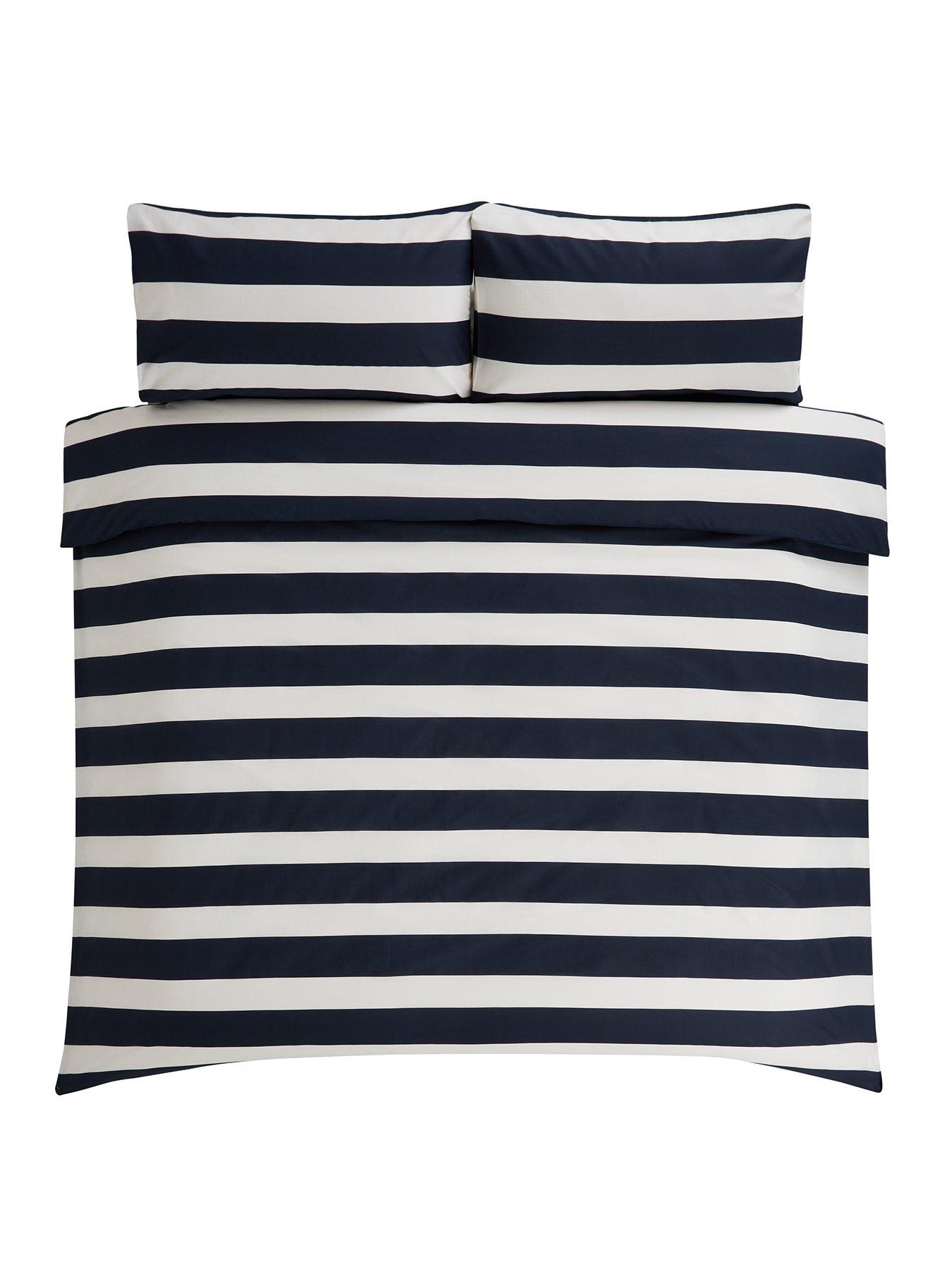 Everyday Modern Riviera Navy Stripe Duvet Cover Set very.co.uk