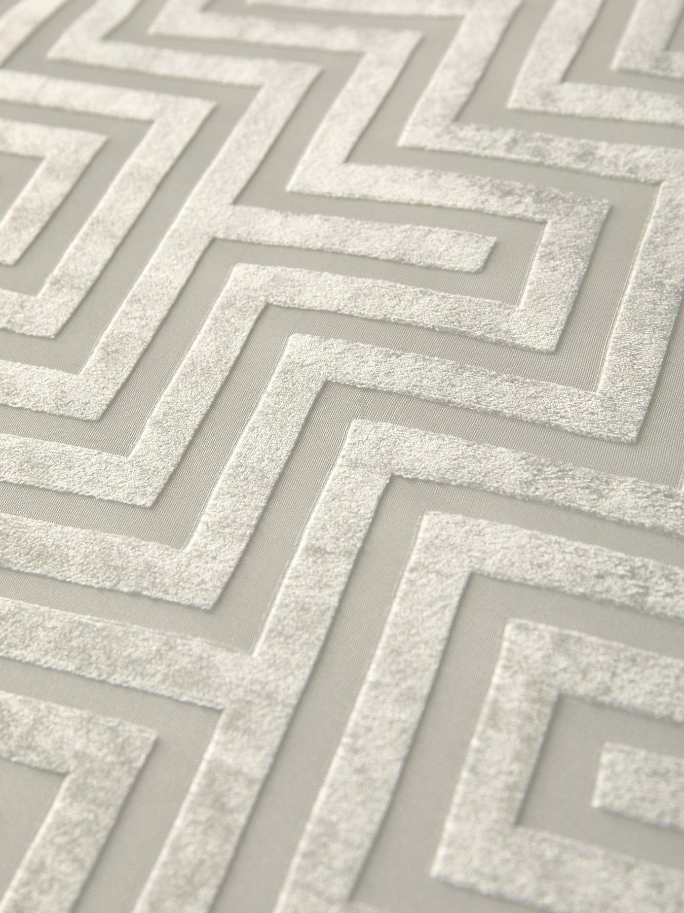 Image 5 of 5 of Very Home Luxe Cut Greek Key Duvet Cover Set - Cream
