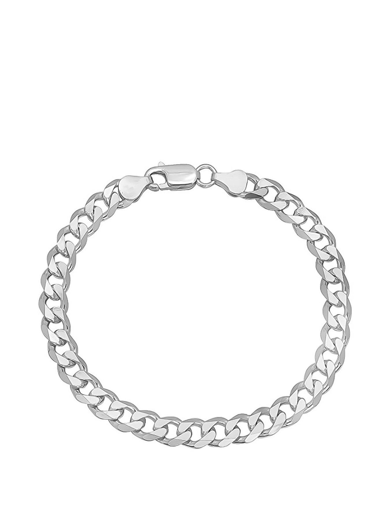 Curb Link Bracelet in Sterling Silver, Extra Large