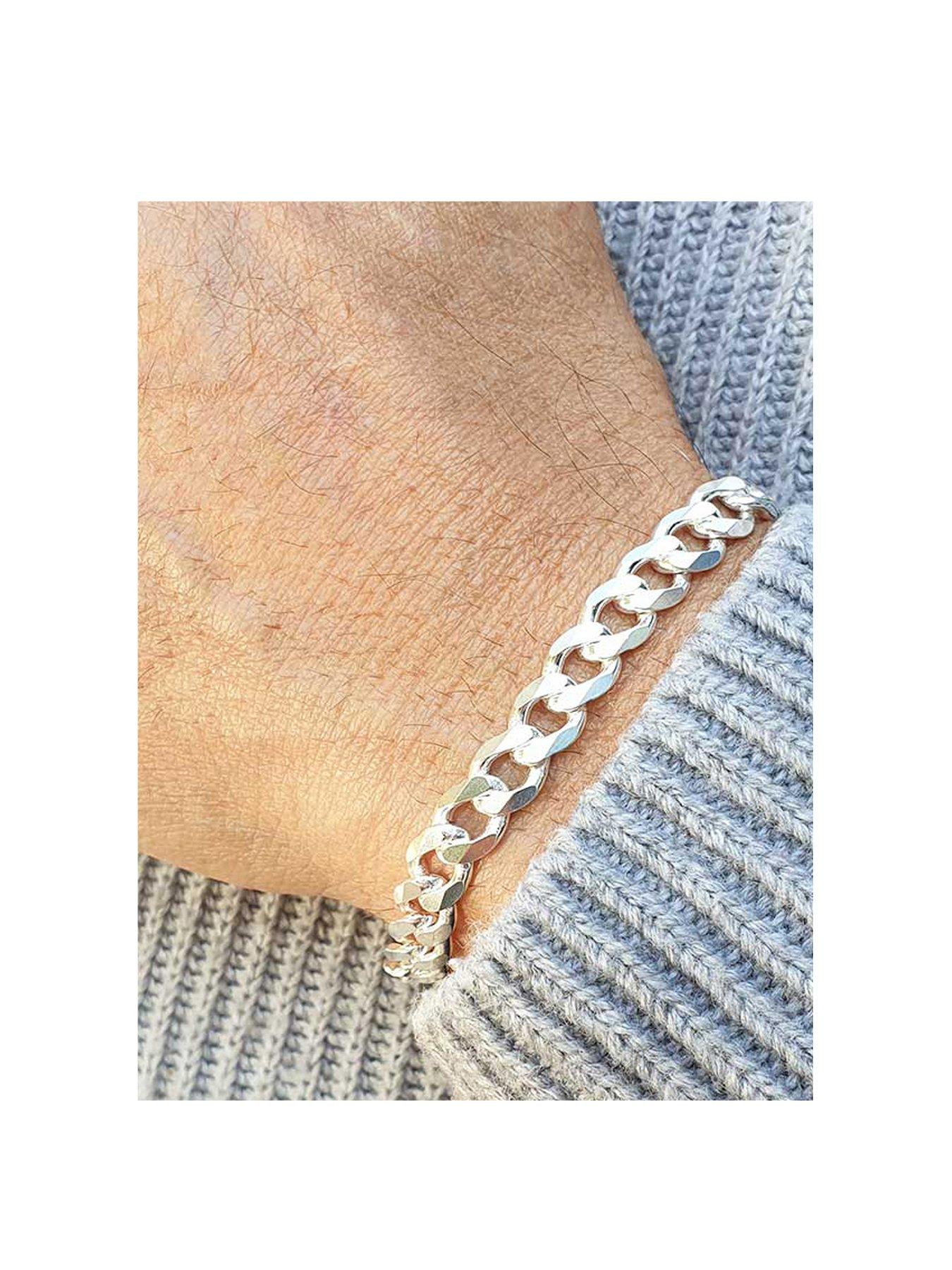 RESERVED BUNDLE Heavy Sterling Silver Link Bracelet 7.5 Inches online